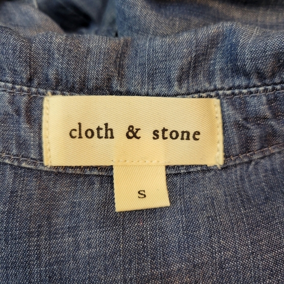 Sundance Catalog Cloth & Stone Vida Jumpsuit Size S Tencel Chambray Button Front - Picture 12 of 13